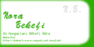 nora bekefi business card