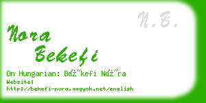 nora bekefi business card